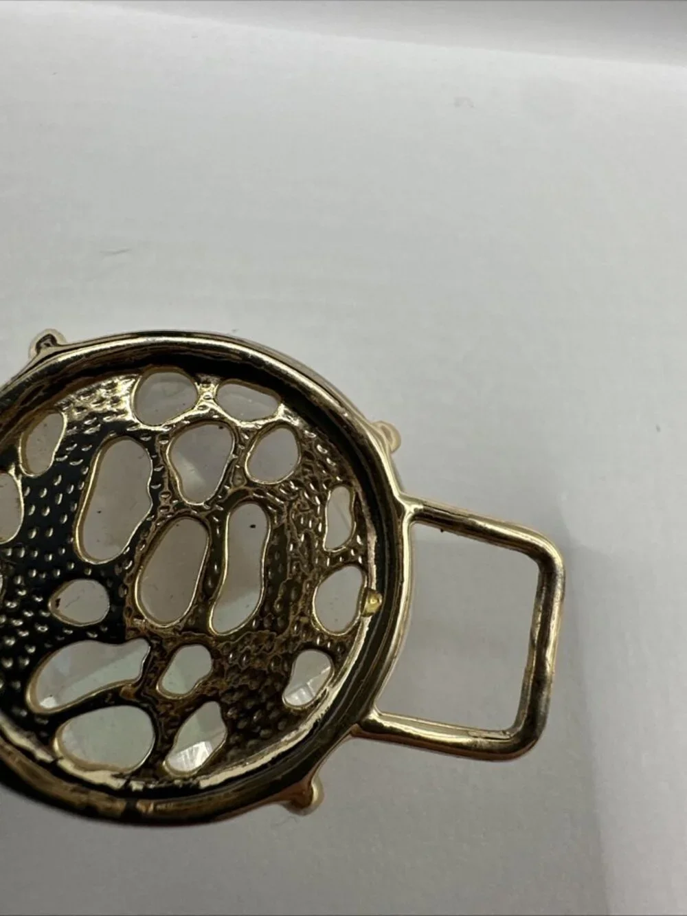 Kendra Scott Cassie Large Statement Bracelet Iridescent Clear Gold Tone 7”